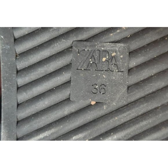 ZARA Women Black Minimalist Slingback Thong Sandals Size 36 Slip-On Flat Summer - Picture 8 of 11